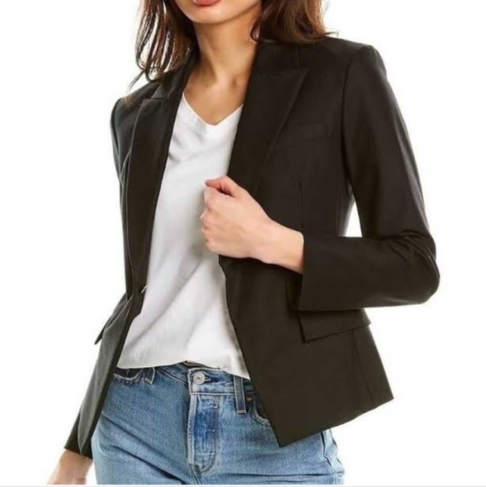 Theory black one button blazer brince approach size 6